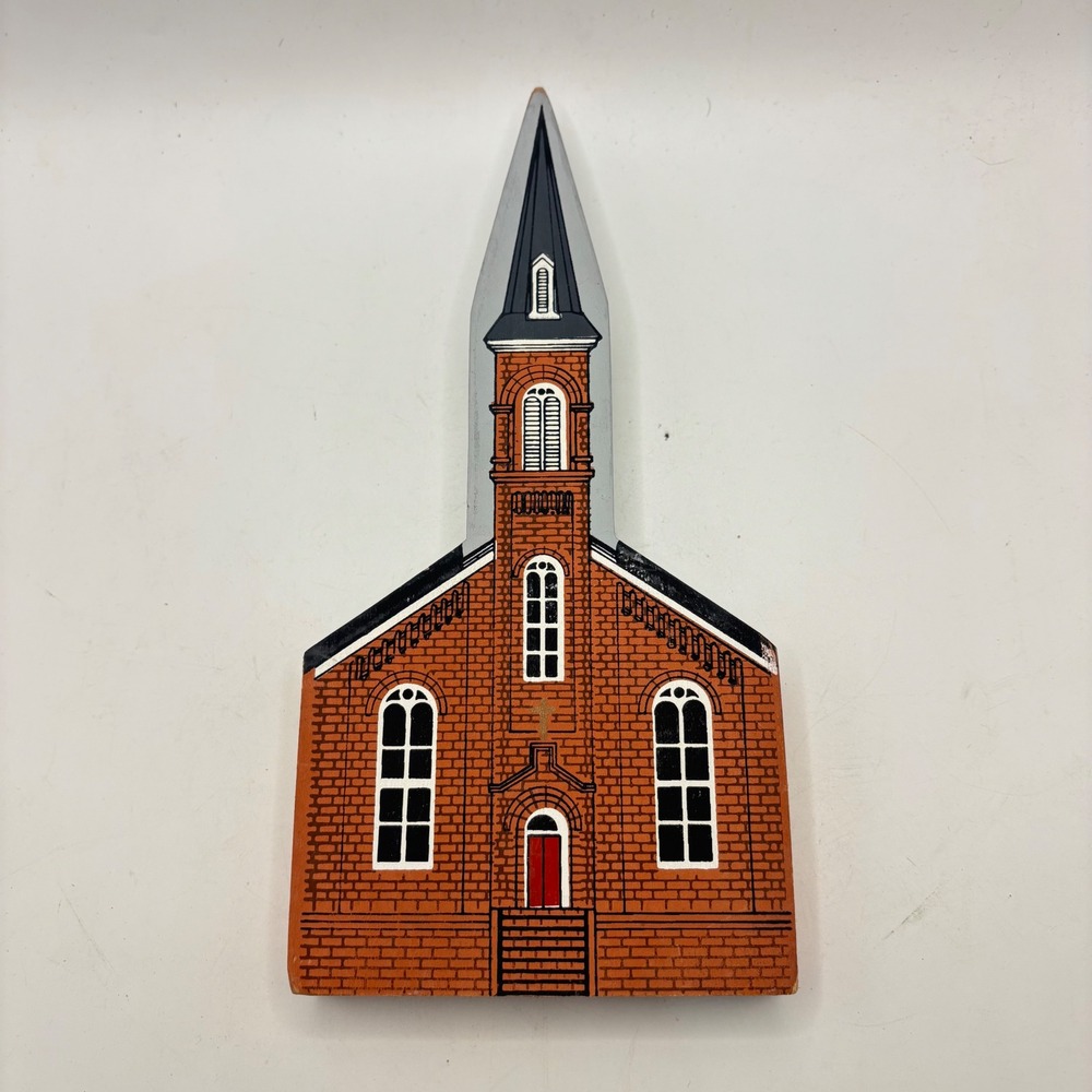 Cats Meow Village St Marys Church Hagerstown MD 1988 Wood Shelf Sitter Decor